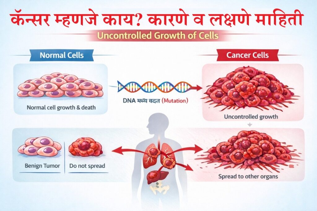 Cancer कॅन्सर म्हणजे काय? कारणे, लक्षणे आणि संपूर्ण माहिती