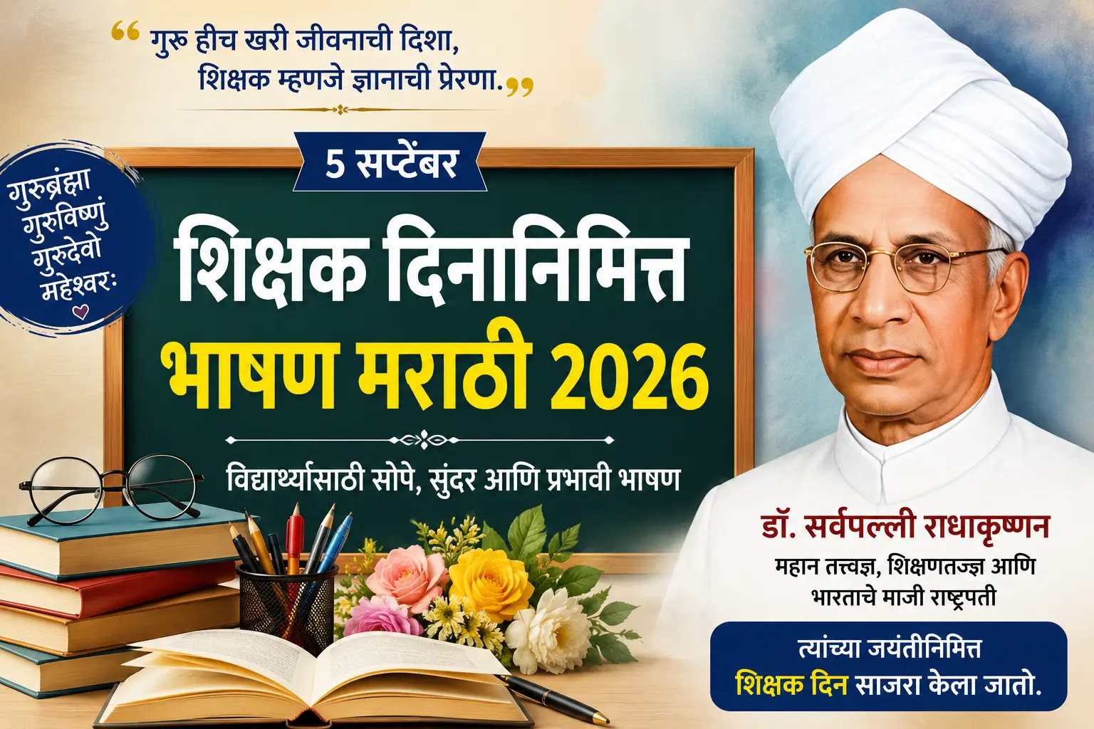 शिक्षक दिनानिमित्त मराठी भाषण 2026